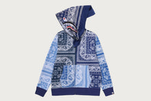 PAISLEY PATTERN SHARK FULL ZIP HOODIE