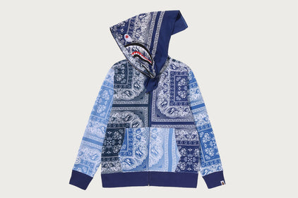 PAISLEY PATTERN SHARK FULL ZIP HOODIE