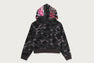 COLOR CAMO FUR SHARK CROPPED ZIP HOODIE