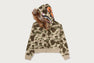 COLOR CAMO FUR SHARK CROPPED ZIP HOODIE