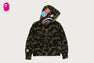 1ST CAMO CROCHET SHARK FULL ZIP HOODIE