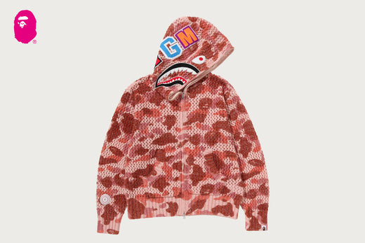 1ST CAMO CROCHET SHARK FULL ZIP HOODIE