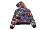 CRAZY PATCH BOXY CROPPED SHARK FULL ZIP HOODIE