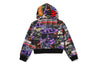 CRAZY PATCH BOXY CROPPED SHARK FULL ZIP HOODIE