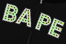 BAPE LOGO CRYSTAL STONES OVERSIZED ZIP HOODIE