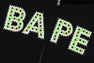 BAPE LOGO CRYSTAL STONES OVERSIZED ZIP HOODIE