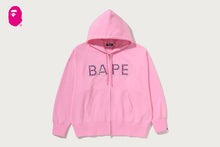 BAPE LOGO CRYSTAL STONES OVERSIZED ZIP HOODIE