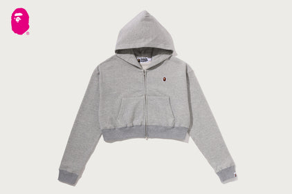 APE HEAD ONE POINT CROPPED ZIP HOODIE