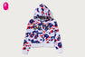 STA STRIKE CAMO LOGO CROPPED FULL ZIP HOODIE