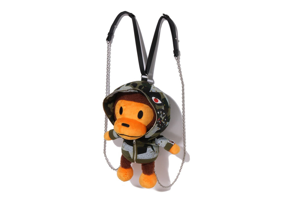 バッグ 1ST CAMO BABY MILO PLUSH DOLL BACKPACK STAR OVER PRINT 1ST CAMO BABY MILO PLUSH DOLL BACKPACK | bape.com