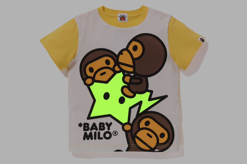 BABY MILO STA GLOW IN THE DARK PANEL PRINT TEE | bape.com
