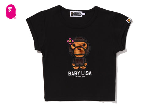BABY LISA CRYSTAL STONE CROPPED TEE | bape.com