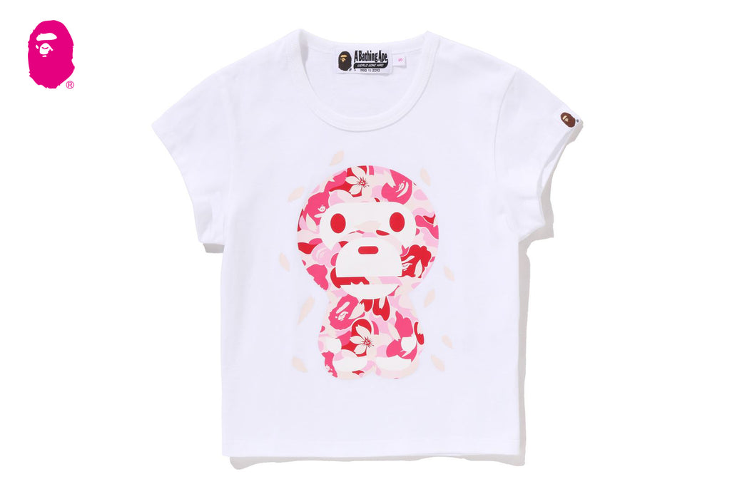 ABC SAKURA CAMO BABY MILO CROPPED TEE | bape.com