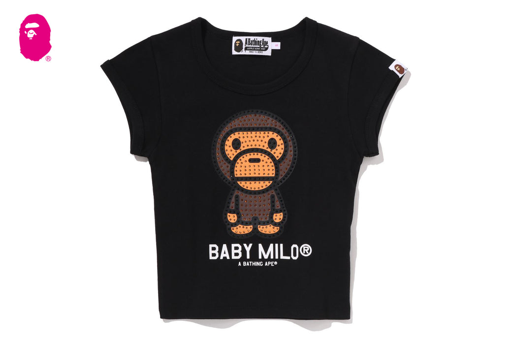 A BATHING APE BABY MILO CRYSTAL Tシャツ BABY MILO CRYSTAL STONE CROPPED TEE | bape.com