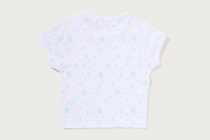 LISA MILO STA PATTERN ONE POINT CROPPED TEE