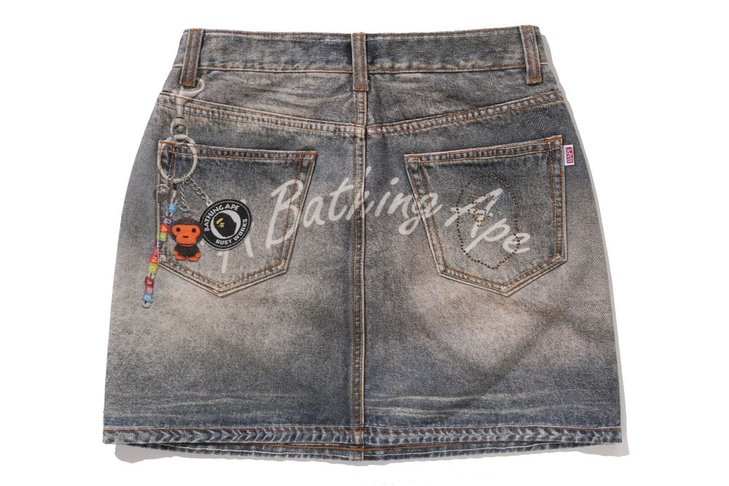 スカート FAKE PRINT MULTI LOGO DENIM SKIRT FAKE PRINT MULTI LOGO DENIM SKIRT | bape.com