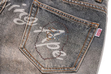 FAKE PRINT MULTI LOGO DENIM SKIRT