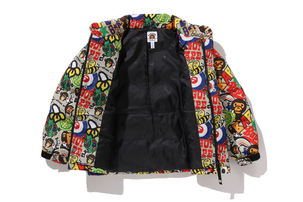 BAPE KIDS ベイプキッズ　マイロ ダウンジャケット　120 美品 A BATHING APEキッズBAPE KIDSベイプ120cmダウンジャケット赤RED黒baby