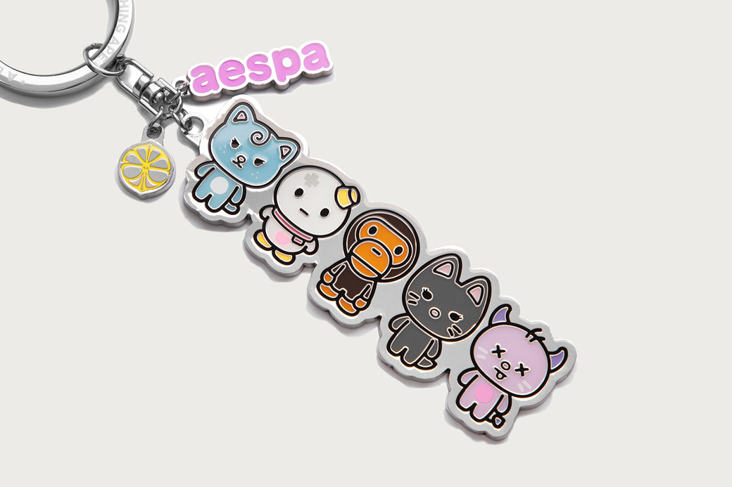 BAPE X AESPA 】METAL KEYCHAIN | bape.com