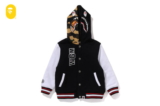 BABY MILO スタジャン 黒/白 MILO SHARK HOODIE SWEAT VARSITY JACKET | bape.com
