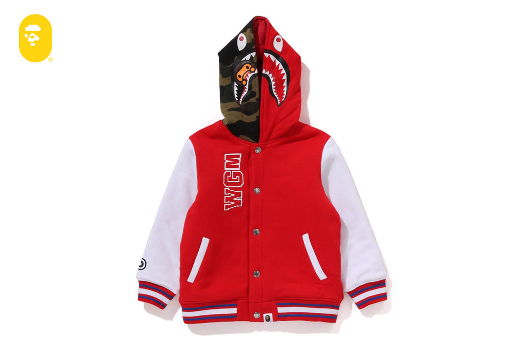 MILO SHARK HOODIE SWEAT VARSITY JACKET | bape.com