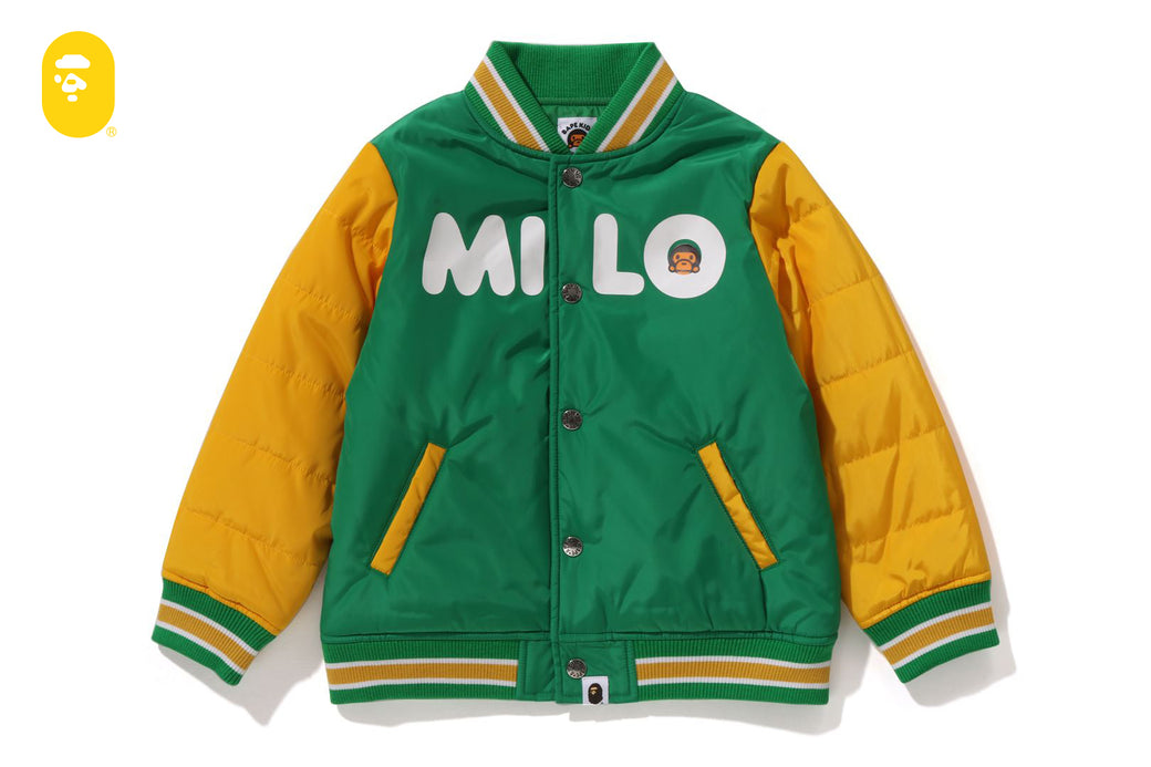 A BATHING APE BAPE BABY MILO スタジャン　ジャケット BAPE KIDS® JAPAN OFFICIAL | BABY MILO®︎ EMBROIDERY JACKET 2025年9