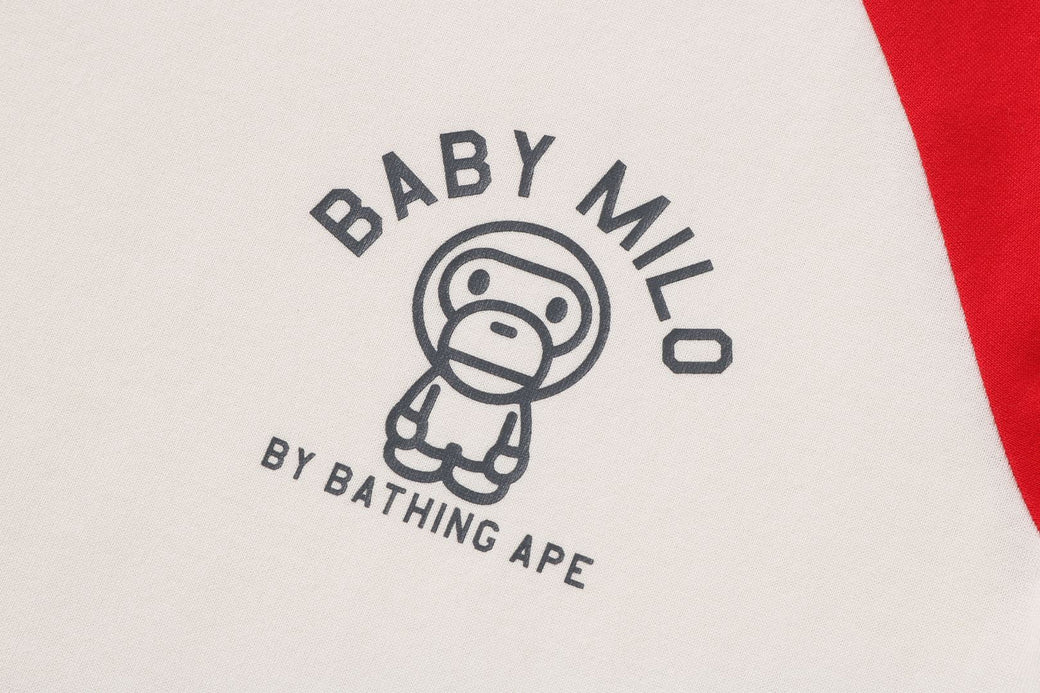 A BATHING APE baby milo ラグランスリーブロンＴ 白茶 L A BATHING APE baby milo ラグランスリーブロンT 白茶 Lセー