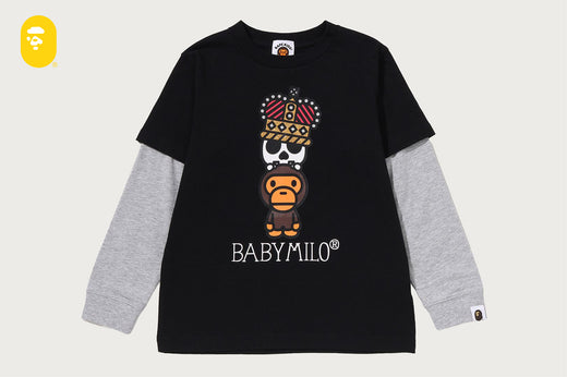 BABY MILO SKULL LAYERED SLEEVES LS TEE