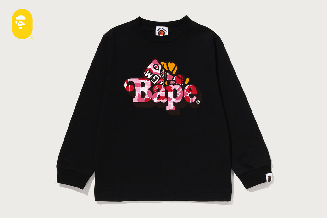 ABC CAMO SHARK MILO ON BAPE LS TEE | bape.com