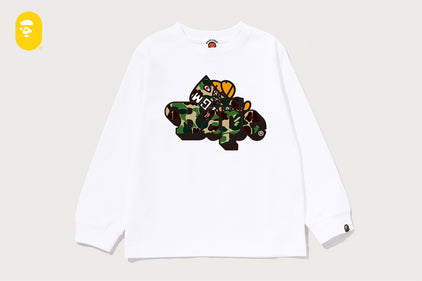 ABC CAMO SHARK MILO ON BAPE LS TEE
