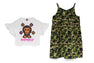 BABY MILO CROPPED TEE AND ABC CAMO ONEPIECE SET