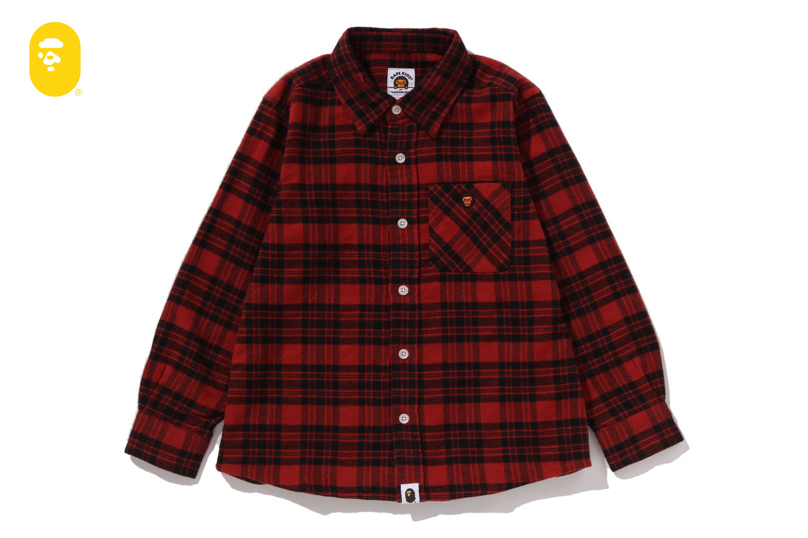 CHECK BABY MILO EMBROIDERY PRINT SHIRT | bape.com