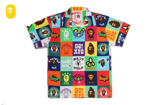 BABY MILO PATCHWORK OPEN COLLAR SHIRT