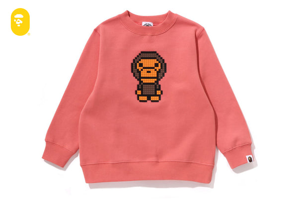 BABY MILO BLOCK CREWNECK SWEATSHIRT | bape.com