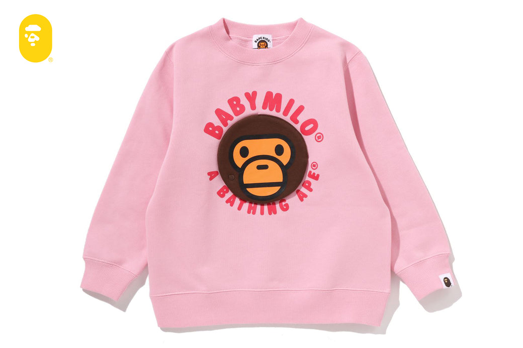 BABY MILO CIRCLE CREWNECK SWEATSHIRT | bape.com