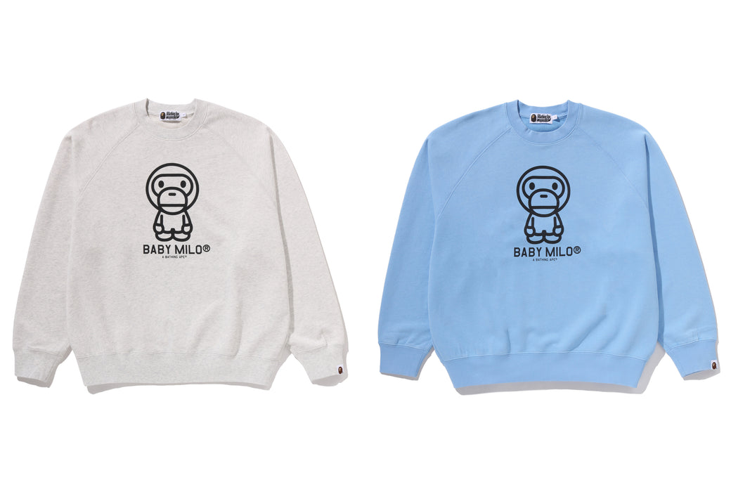 完売商品 A BATHING APE BABY MILO スウェット HEAVY WASH BABY MILO RELAXED FIT CREWNECK SWEATSHIRT | bape.com