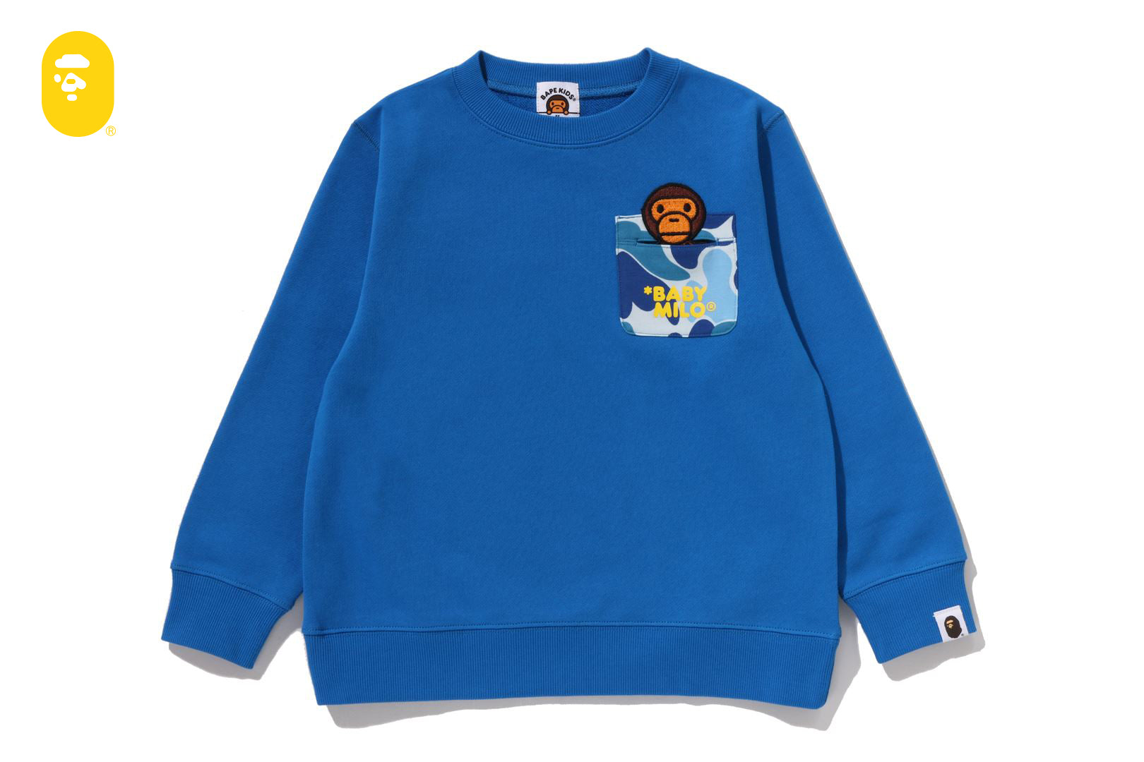 Milo Patch ABC CAMO POCKET MILO PATCH CREWNECK SWEATSHIRT | bape.com