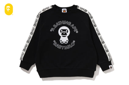 BABY MILO LINE TAPE RELAXED FIT CREWNECK SWEATSHIRT