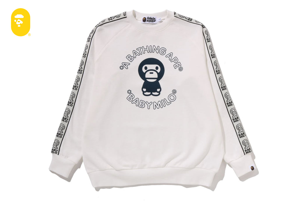 A Bathing Ape BABY MILO XLトレーナー BABY MILO LINE TAPE RELAXED FIT CREWNECK SWEATSHIRT | bape.com