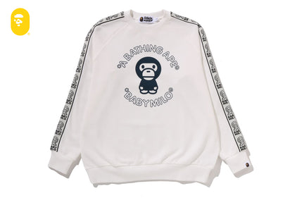 BABY MILO LINE TAPE RELAXED FIT CREWNECK SWEATSHIRT