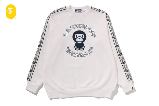 BABY MILO LINE TAPE RELAXED FIT CREWNECK SWEATSHIRT
