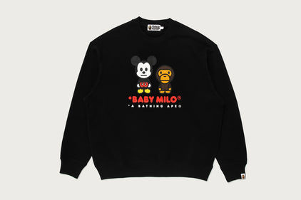 【 BAPE X DISNEY 】MICKEY MOUSE BABY MILO RELAXED FIT CREWNECK
