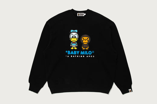 【 BAPE X DISNEY 】DONALD DUCK BABY MILO RELAXED FIT CREWNECK