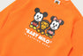 【 BAPE X DISNEY 】MICKEY MINNIE BABY MILO CREWNECK SWEATSHIRT