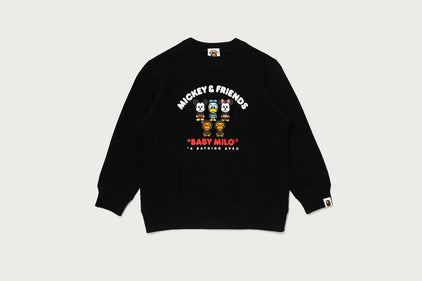 【 BAPE X DISNEY 】MICKEY & FRIENDS BABY MILO CREWNECK SWEATSHIRT
