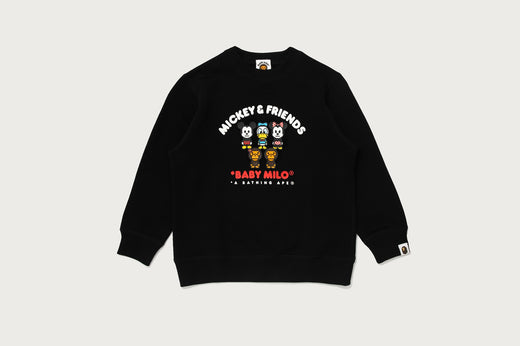 【 BAPE X DISNEY 】MICKEY & FRIENDS BABY MILO CREWNECK SWEATSHIRT