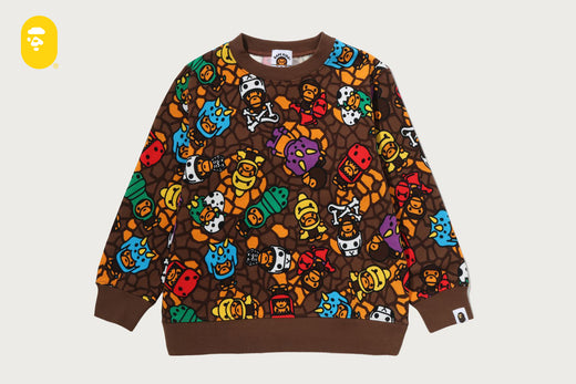 MILO MULTI DINOSAURS PATTERN CREWNECK SWEATSHIRT