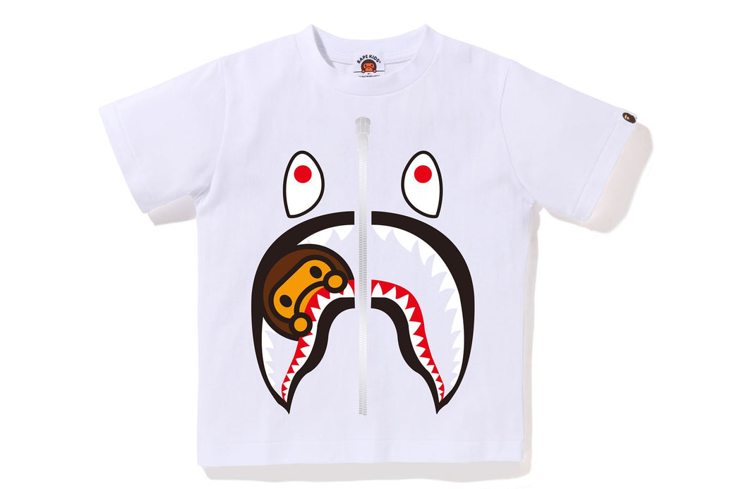 Bape A Bathing Ape Yellow Shark Face Zipper cheapest Tee T Shirt Size Large L Baby Milo