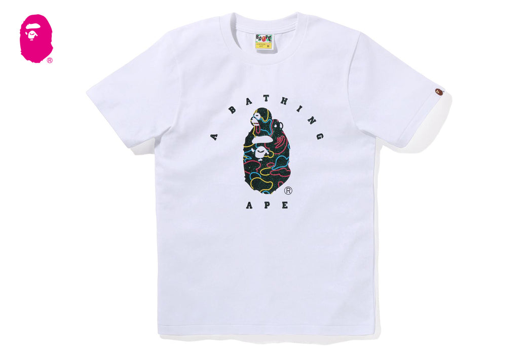 NEON CAMO MILO ON APE HEAD TEE | bape.com