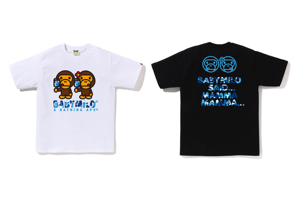 トップス BAPE ABC CAMO BABY MILO COLLEGE TEE BAPE Kids Blue ABC Camo Baby Milo College T-shirt A Bathing Ape
